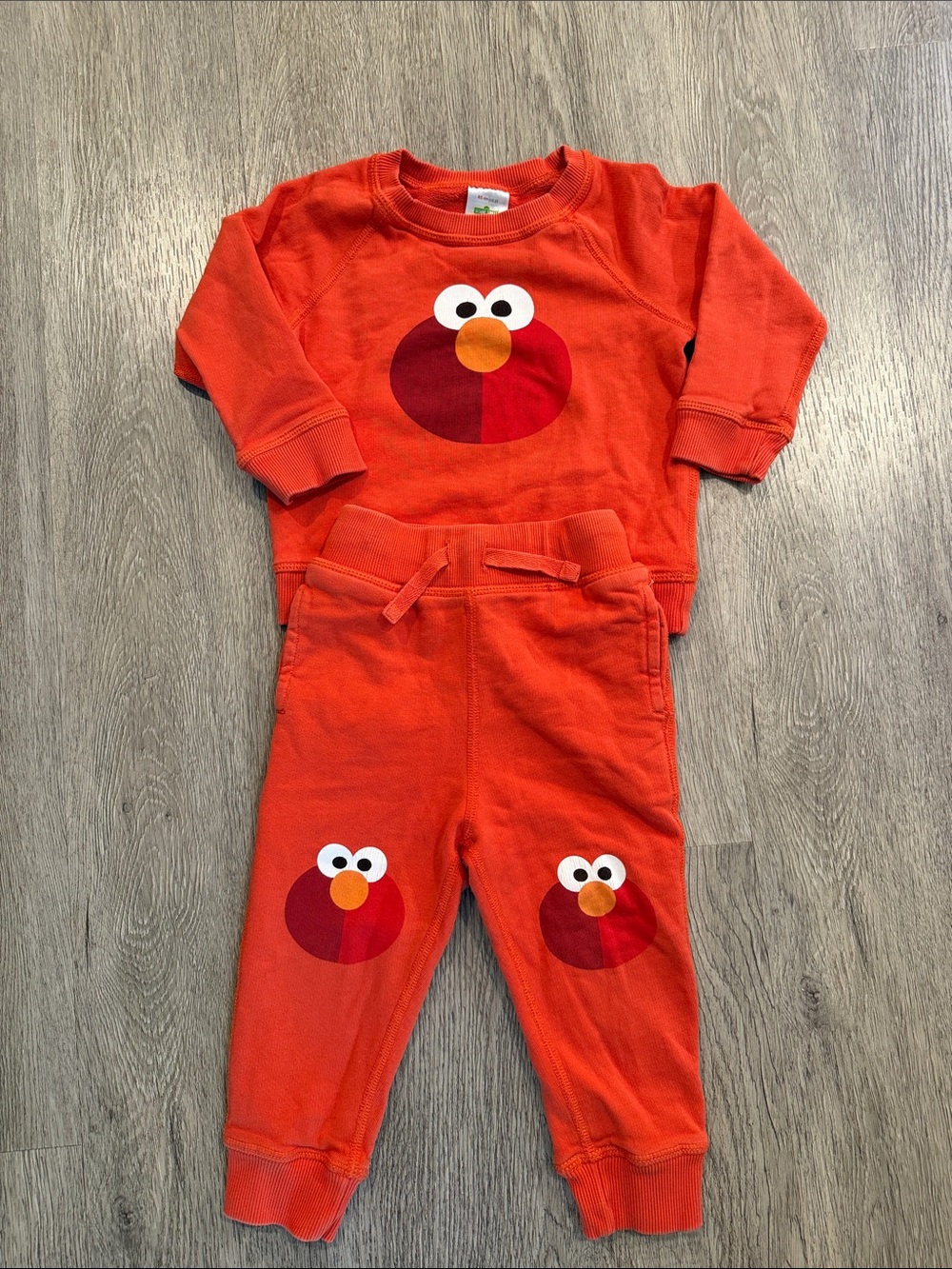 Hanna Andersson Bright Orange Elmo Face Kids Pajama Set